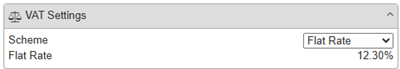 Flat Rate setting in SellerAmp SAS's VAT Settings panel