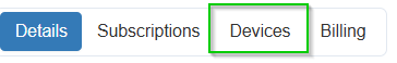 Devices tab highlighted in the SellerAmp SAS account menu