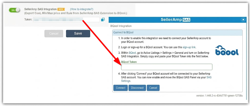 Setup wizard for BQool integration in SAS