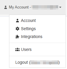 SAS My Account dropdown showing navigation options
