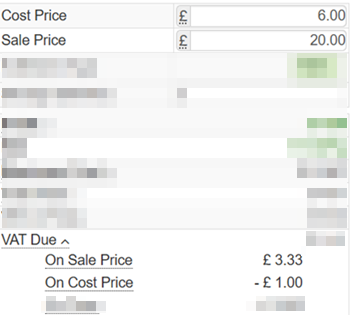 SellerAmp SAS Profit Calculator panel showing VAT on Sale and VAT on Cost concept