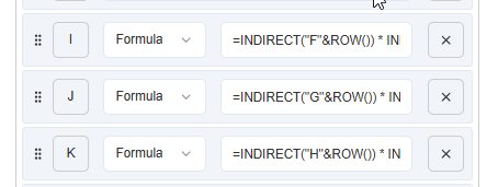 Quantity formula column mapping in SAS for Google Sheets